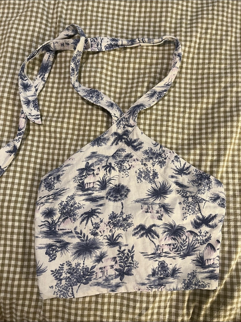 Abercrombie Toile Palm Halter Crop Top